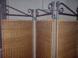 SCREEN/ROOM DIVIDER/THE Pier,  3-panel rattan/iron frame....